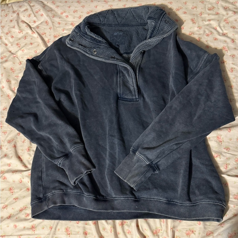 Blue Aerie Snap Sweatshirt